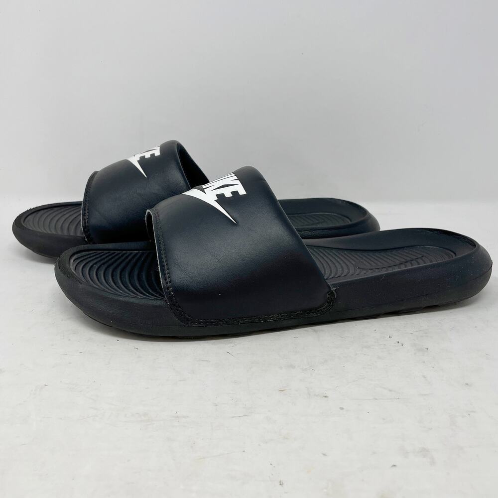 Nike Victori One Black White Slides Mens Size 8